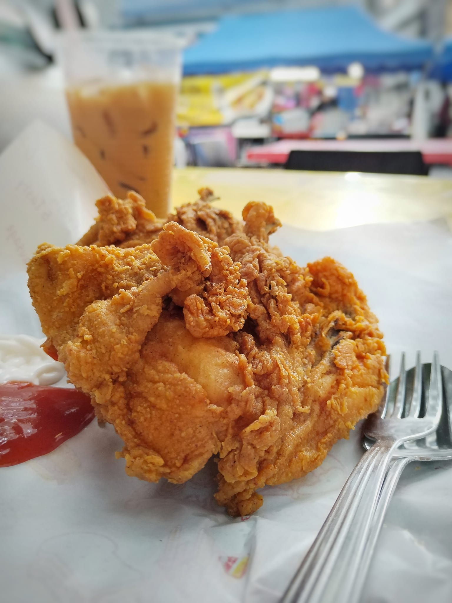 One piece of fried chicken